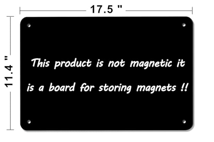 Display: (2 Pc) Black Magnetic Boards (non-adhesive) 17.5" L x 11.4" W